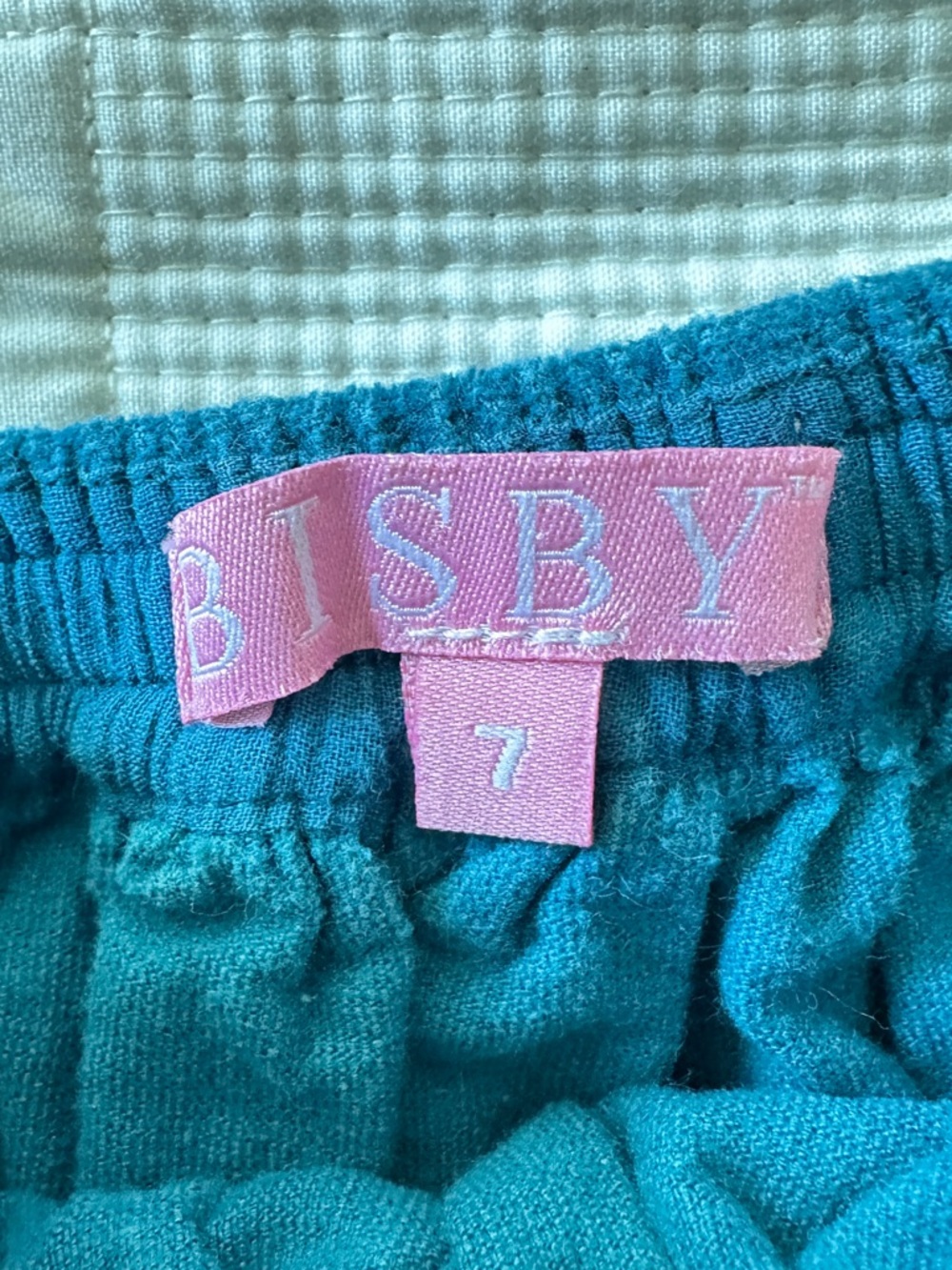Teal Velvet Drawstring Girl’s Skirt - Picture 3 of 3